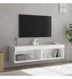 Meubles TV avec lumières LED 2 pcs blanc 60x30x30 cm