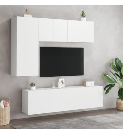 Meuble TV mural blanc 60x30x41 cm