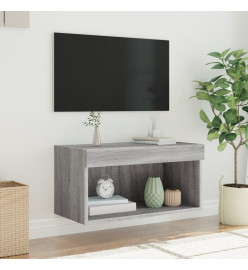 Meuble TV avec lumières LED sonoma gris 60x30x30 cm