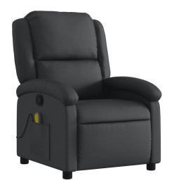 Fauteuil de massage inclinable noir cuir véritable