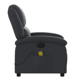 Fauteuil de massage inclinable noir cuir véritable