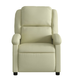 Fauteuil inclinable crème cuir véritable