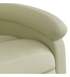 Fauteuil inclinable crème cuir véritable