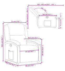 Fauteuil inclinable crème cuir véritable