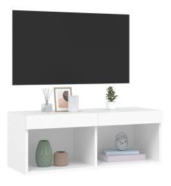 Meuble TV avec lumières LED blanc 80x30x30 cm