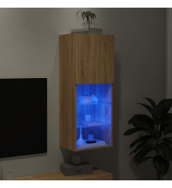 Meuble TV avec lumières LED chêne sonoma 40,5x30x102 cm