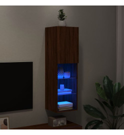 Meuble TV avec lumières LED chêne marron 30,5x30x102 cm