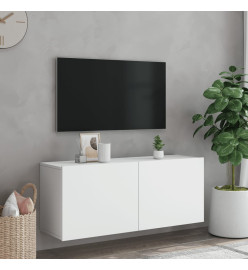 Meuble TV mural blanc 100x30x41 cm