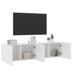 Meubles TV muraux 2 pcs blanc 80x30x41 cm