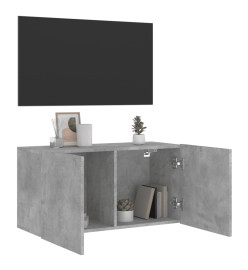 Meuble TV mural gris béton 80x30x41 cm