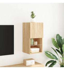 Meuble TV avec lumières LED chêne sonoma 30,5x30x60 cm