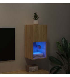 Meuble TV avec lumières LED chêne sonoma 30,5x30x60 cm