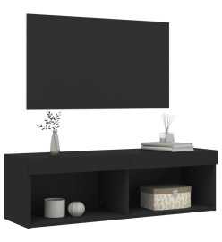 Meuble TV avec lumières LED noir 100x30x30 cm