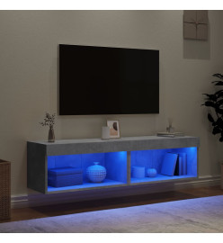 Meubles TV avec lumières LED 2 pcs gris béton 60x30x30 cm