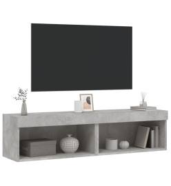 Meubles TV avec lumières LED 2 pcs gris béton 60x30x30 cm