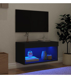 Meuble TV avec lumières LED noir 60x30x30 cm