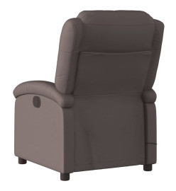 Fauteuil inclinable de massage marron foncé cuir véritable