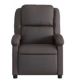 Fauteuil inclinable de massage marron foncé cuir véritable