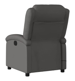 Fauteuil de massage inclinable gris cuir véritable