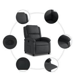 Fauteuil inclinable noir cuir véritable