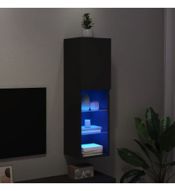 Meuble TV avec lumières LED noir 30,5x30x102 cm