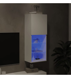 Meuble TV avec lumières LED blanc 40,5x30x102 cm