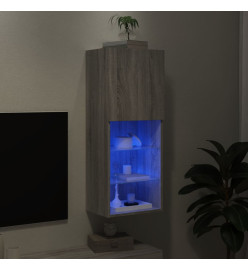 Meuble TV avec lumières LED sonoma gris 40,5x30x102 cm