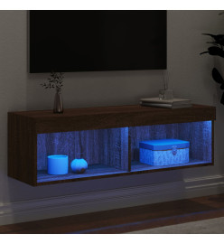 Meuble TV avec lumières LED chêne marron 100x30x30 cm