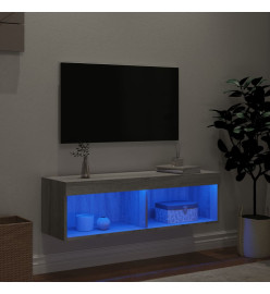 Meuble TV avec lumières LED sonoma gris 100x30x30 cm