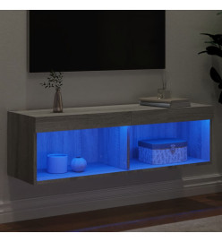 Meuble TV avec lumières LED sonoma gris 100x30x30 cm