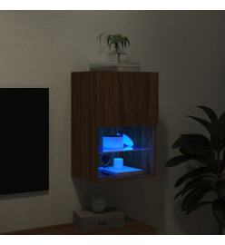 Meuble TV avec lumières LED chêne marron 40,5x30x60 cm