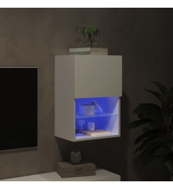 Meuble TV avec lumières LED blanc 40,5x30x60 cm