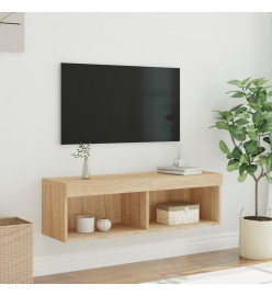 Meuble TV avec lumières LED chêne sonoma 100x30x30 cm