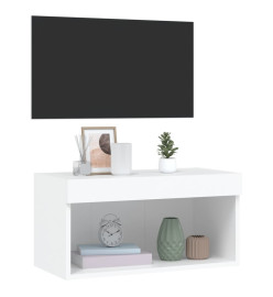 Meuble TV avec lumières LED blanc 60x30x30 cm