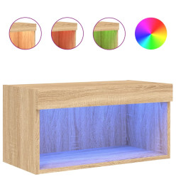 Meuble TV avec lumières LED chêne sonoma 60x30x30 cm