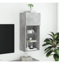 Meuble TV avec lumières LED gris béton 40,5x30x90 cm