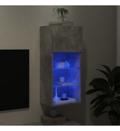 Meuble TV avec lumières LED gris béton 40,5x30x90 cm