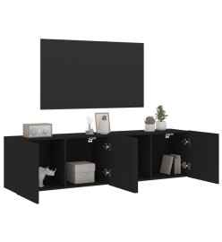 Meubles TV muraux 2 pcs noir 80x30x41 cm