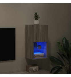 Meuble TV avec lumières LED sonoma gris 30,5x30x60 cm