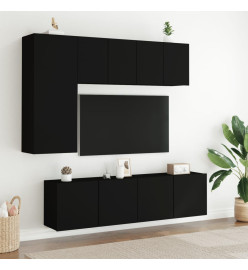 Meubles TV muraux 2 pcs noir 60x30x41 cm