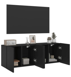 Meubles TV muraux 2 pcs noir 60x30x41 cm