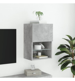 Meuble TV avec lumières LED gris béton 40,5x30x60 cm