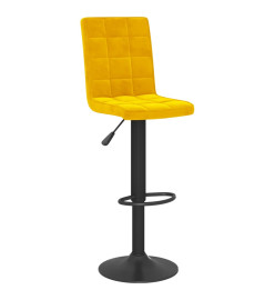 Tabourets de bar lot de 2 jaune moutarde velours