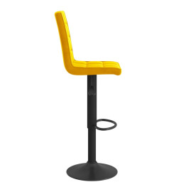 Tabourets de bar lot de 2 jaune moutarde velours