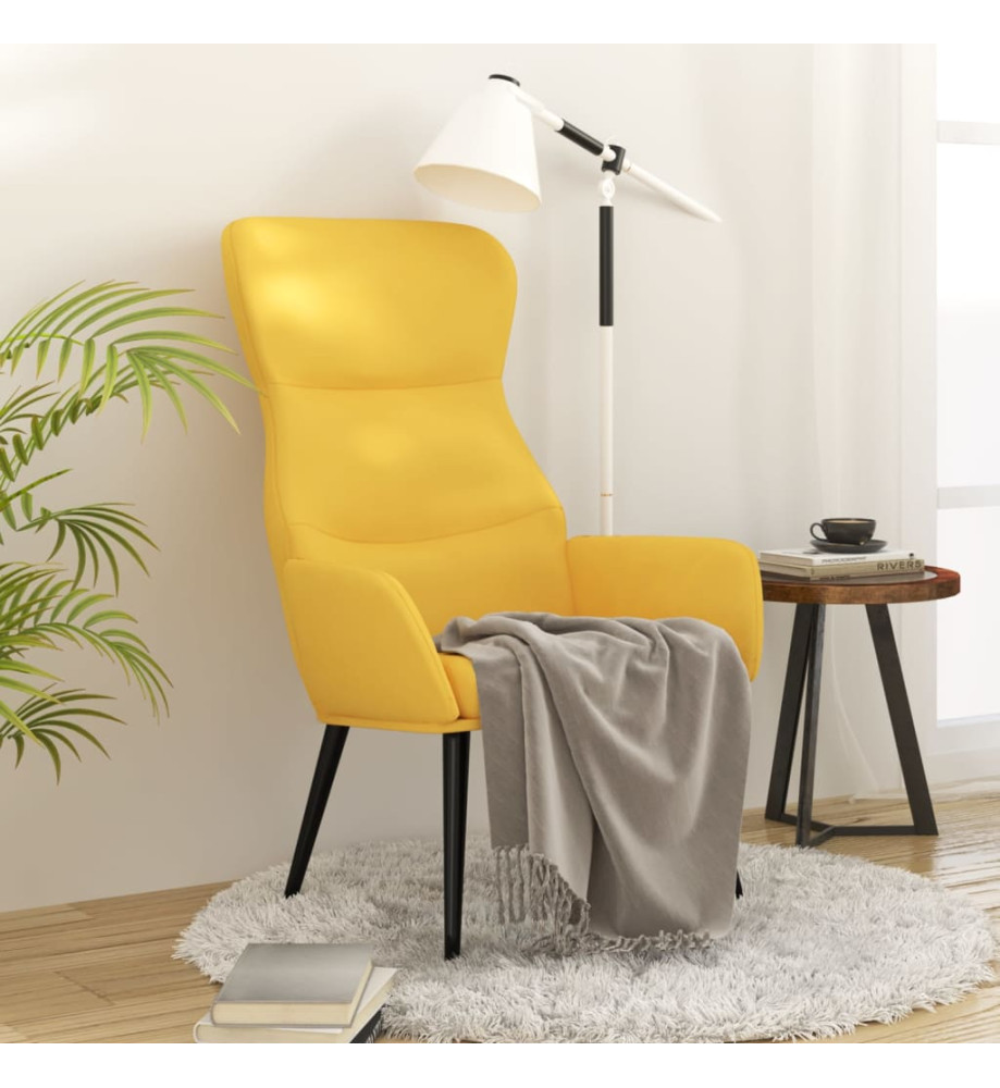 Chaise de relaxation Jaune moutarde Tissu