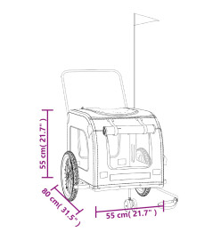 Remorque de vélo pour animaux de compagnie bleu et noir