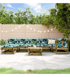 Salon de jardin 8 pcs bois de pin imprégné