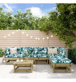 Salon de jardin 7 pcs bois de pin imprégné
