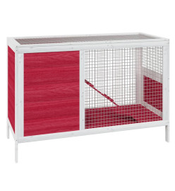 Clapier rouge 103x44x69,5 cm bois de pin massif