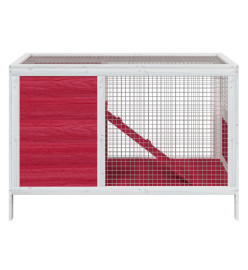 Clapier rouge 103x44x69,5 cm bois de pin massif